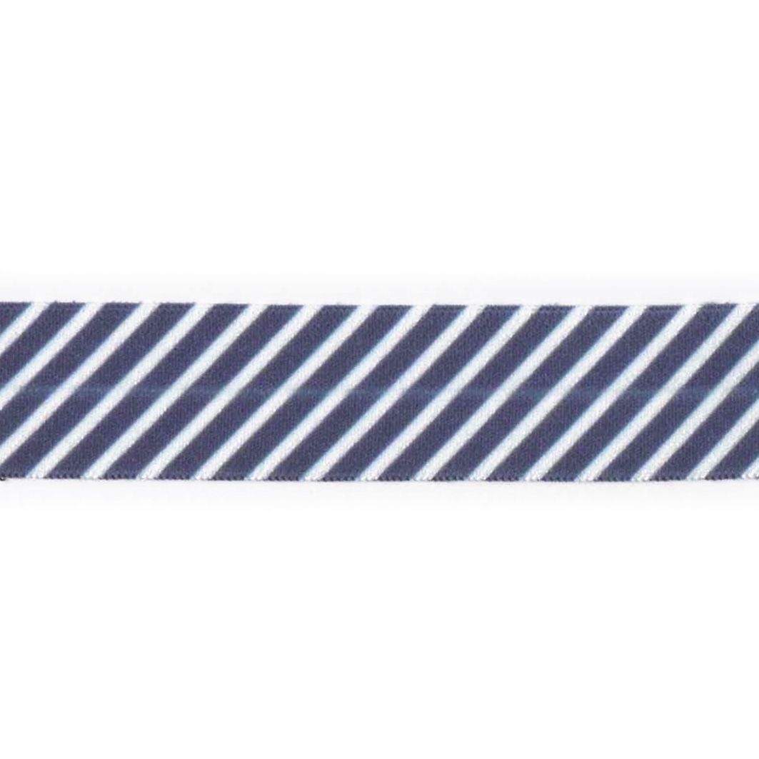Folde elastik m/Striber 19 mm, blå