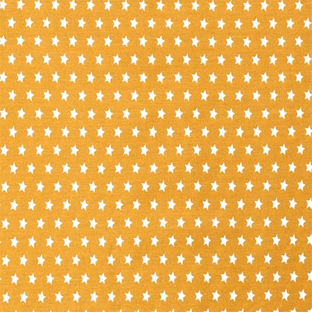 Poplin stjerner, metervare 1470 mm, gul