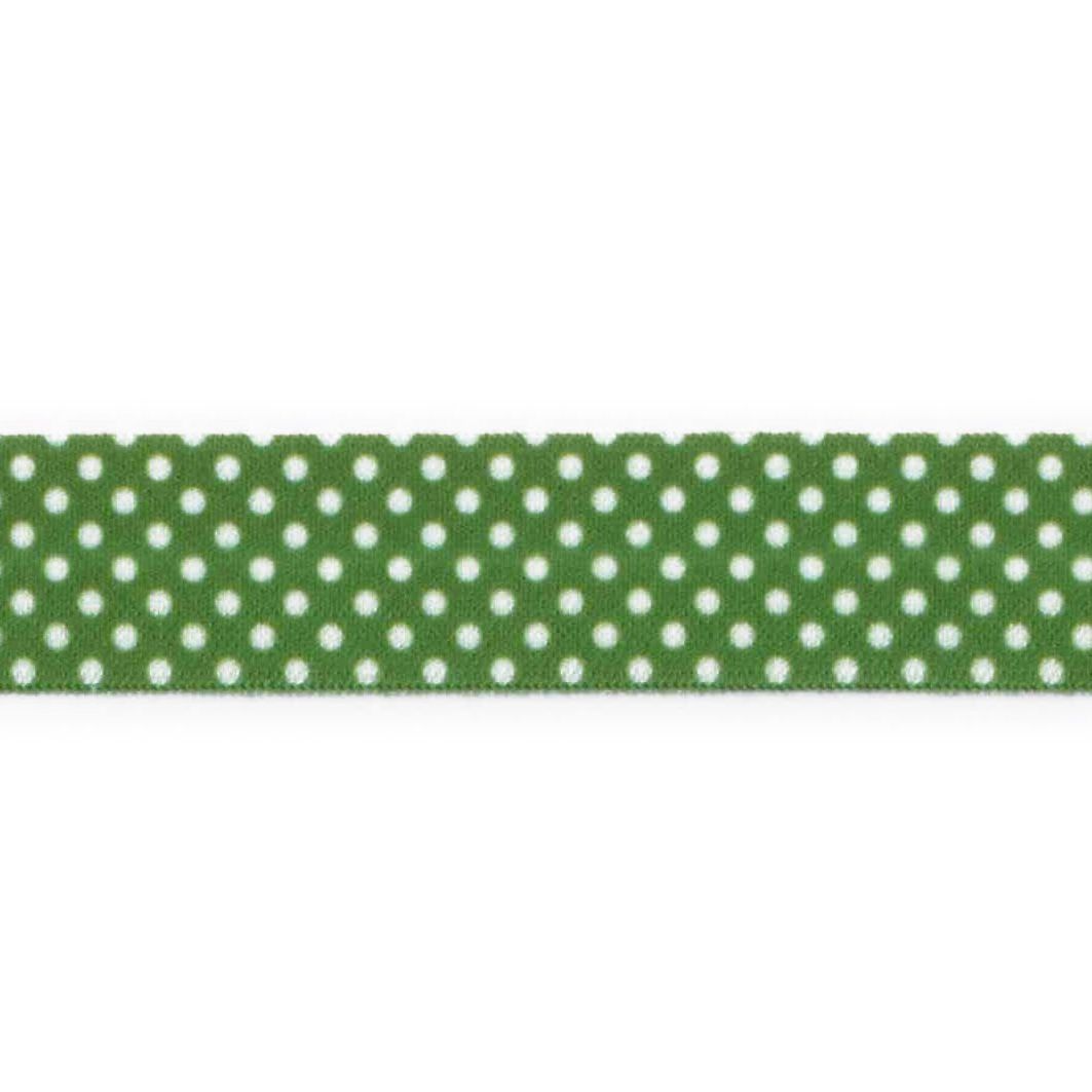 Folde elastik grøn med hvide prikker