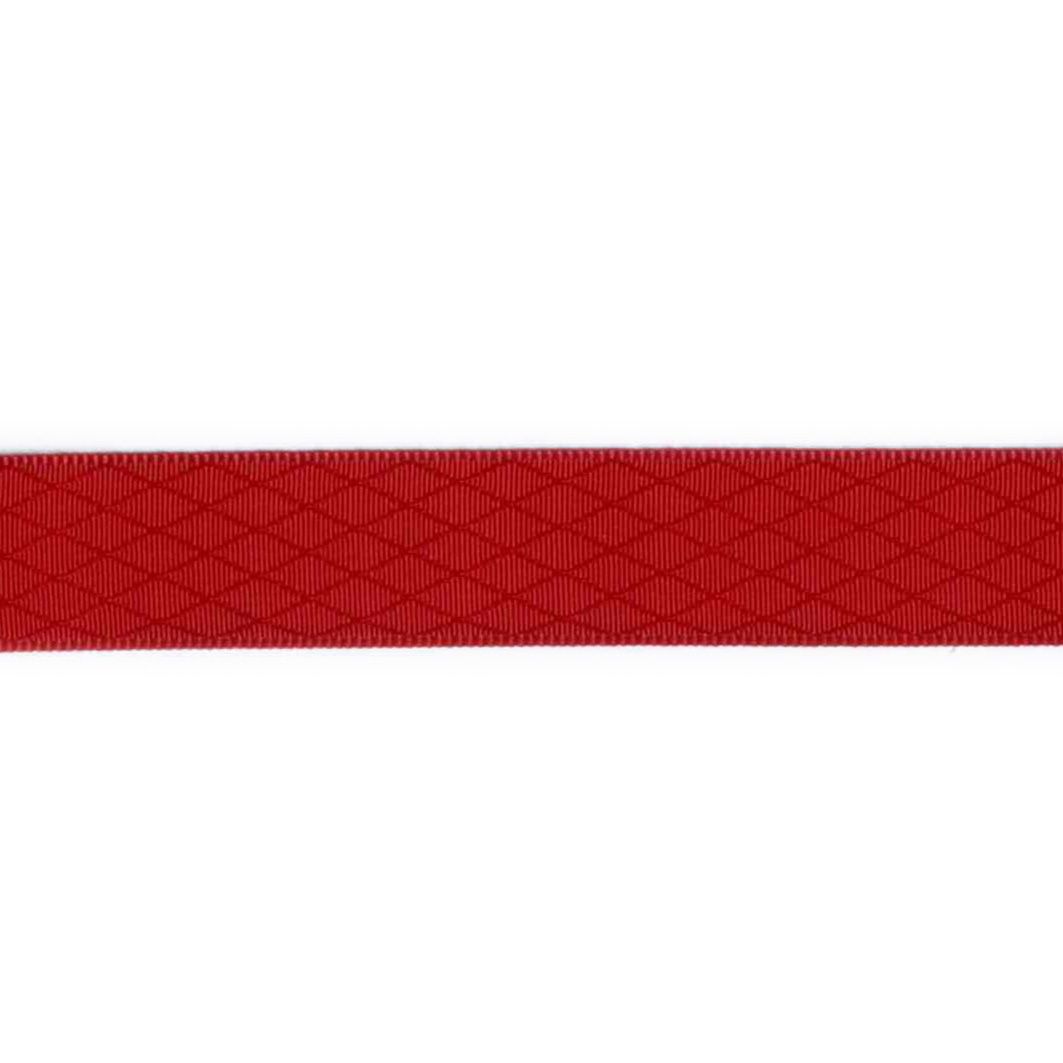 Dekorationsbånd rombe, satin, 16mm, rød