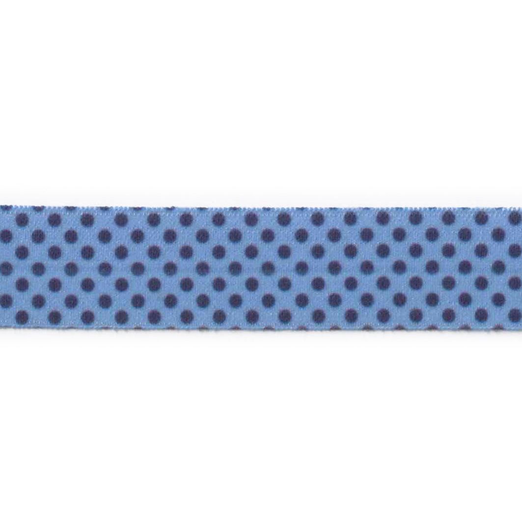Folde elastik blå med navy prikker