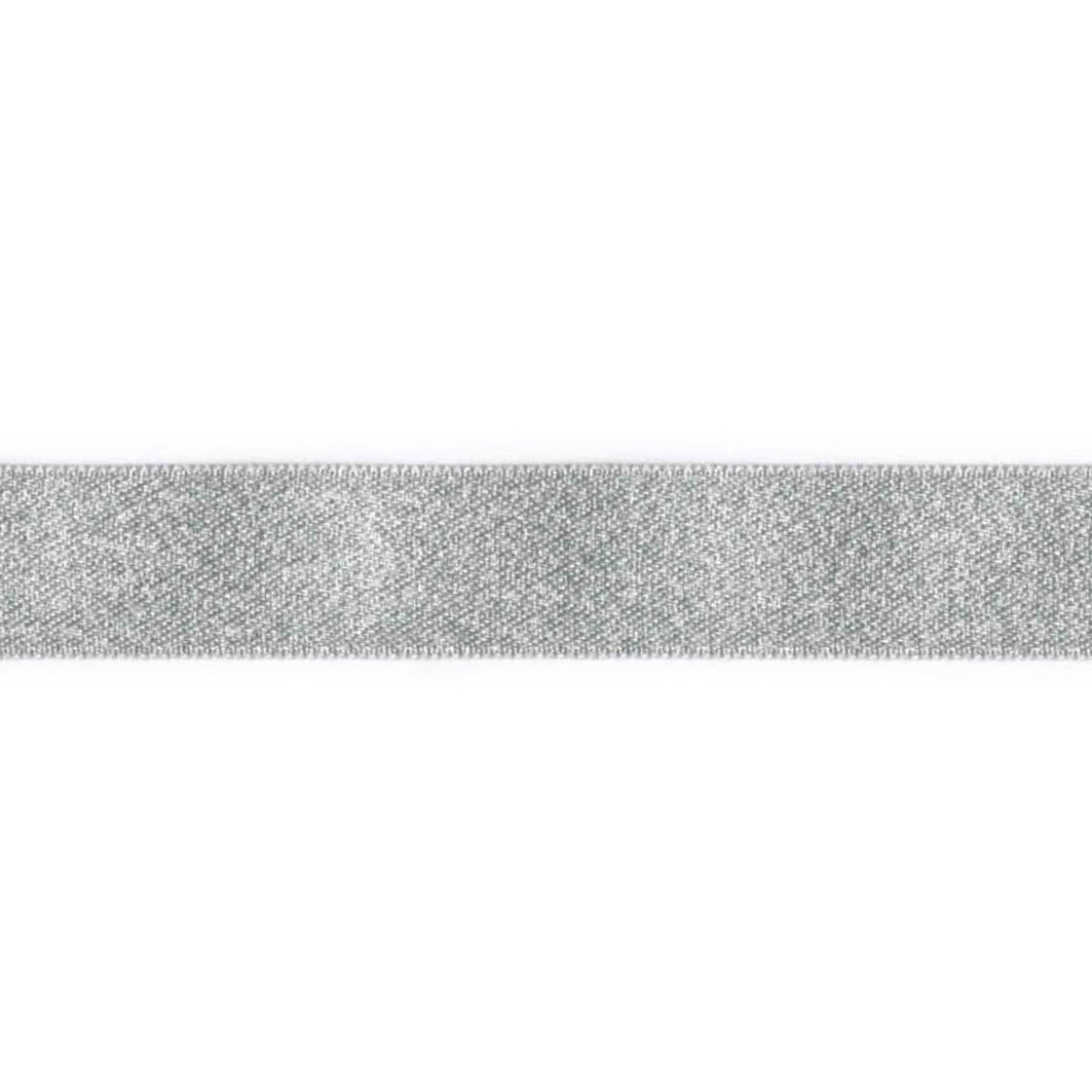 Dekorationsbånd sølv, satin, 16mm
