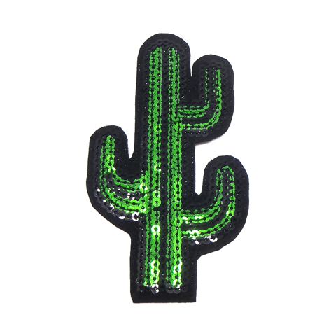 Strygemærke kaktus, glitter, 54x100 mm
