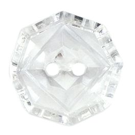 Knapper, klar, diamantform,19 mm (00405)