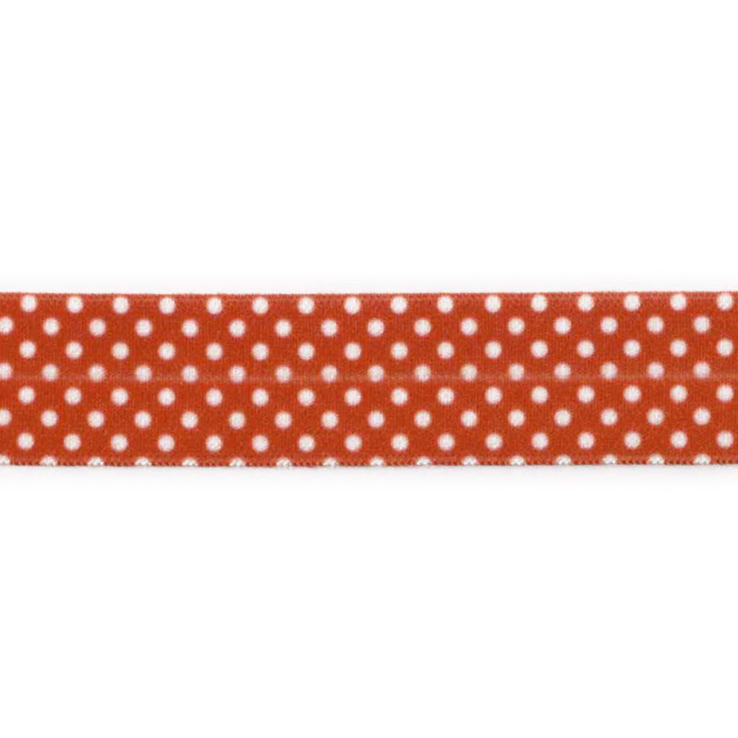 Folde elastik rød med hvide prikker